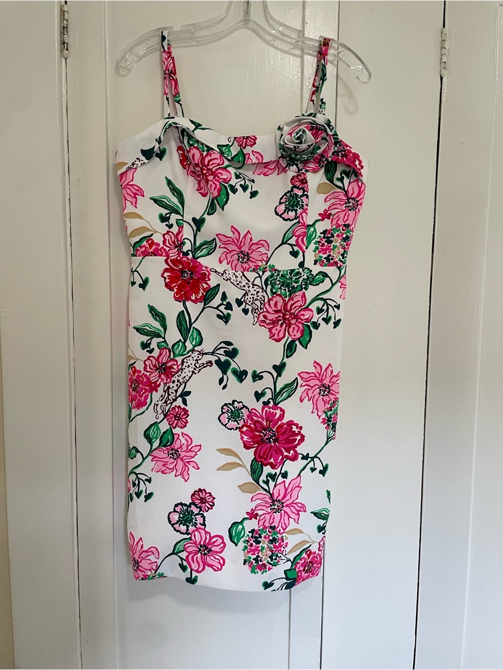 Lilly Pulitzer Floral Spaghetti-Strap Sheath Dress Coconut Safari Sancuary print